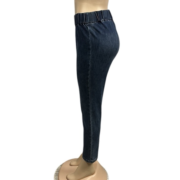 Soft Surroundings Metro Floral Embroidered Pull On Stretch Blue Jeans Petite S - Picture 6 of 15